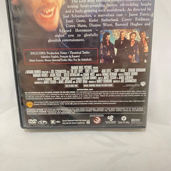 The Lost Boys DVD Movie With Case Rated R Vampires - Picture 5 of 8